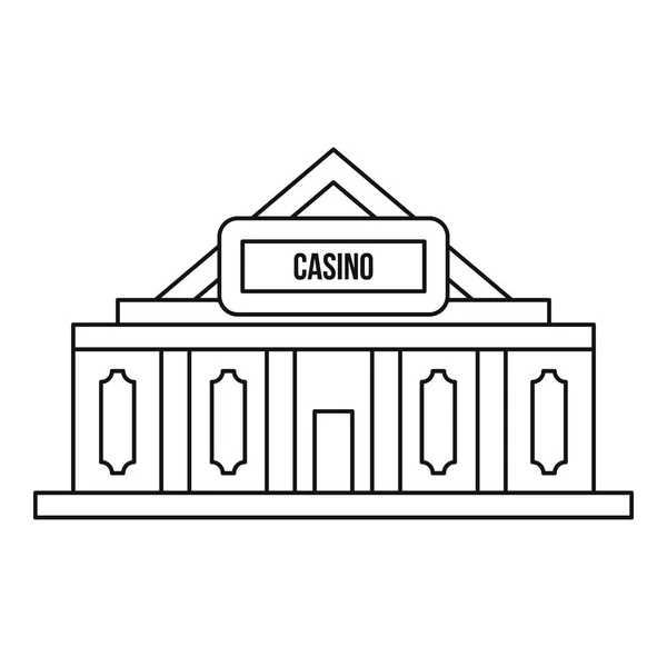 Icono del casino, estilo de esquema — Archivo Imágenes Vectoriales