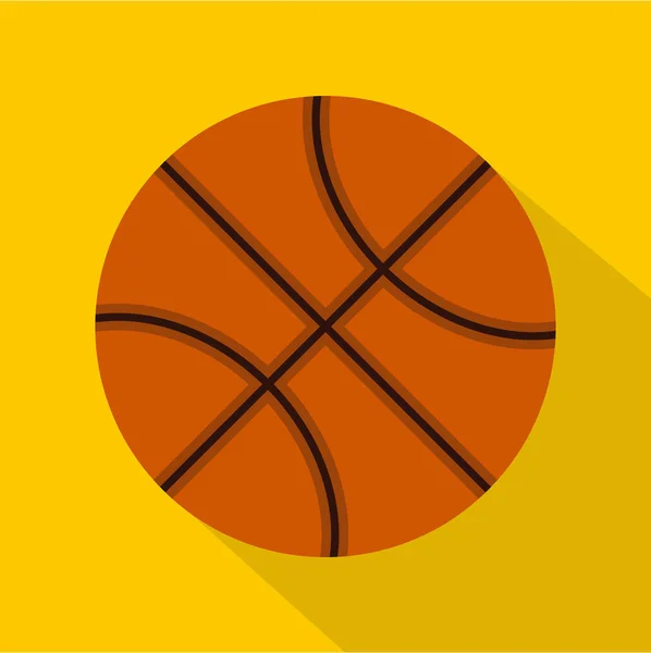 Oranje basketbal bal pictogram, vlakke stijl — Stockvector