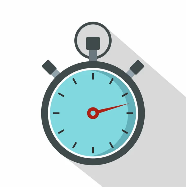 Gray stopwatch icon, flat style — Stock Vector