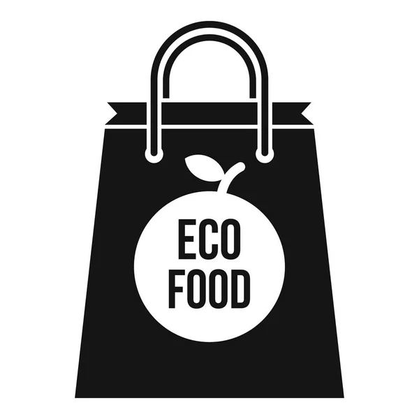 Öko-Lebensmitteltasche Symbol, einfacher Stil — Stockvektor