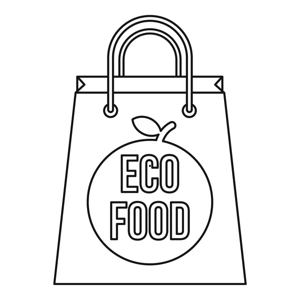 Papiertüte mit der Aufschrift eco food icon — Stockvektor