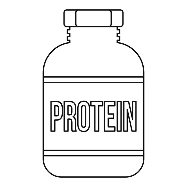 Sports nutrition bottle icon, outline style — Stock Vector