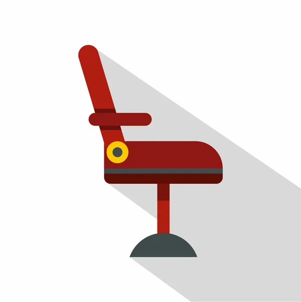 Kırmızı Kuaför koltuğu simge, düz stil — Stok Vektör