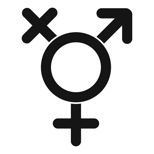 Icône signe transgenre, style simple — Image vectorielle