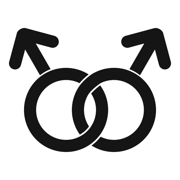 Icône de signe d'amour gay, style simple — Image vectorielle