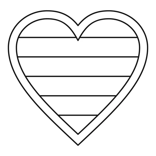 Cœur icône LGBT, style contour — Image vectorielle