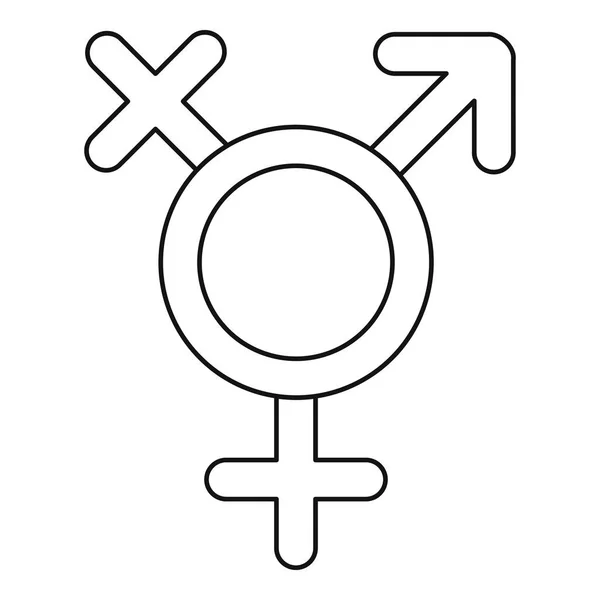 Icono de signo transgénero, estilo de esquema — Archivo Imágenes Vectoriales
