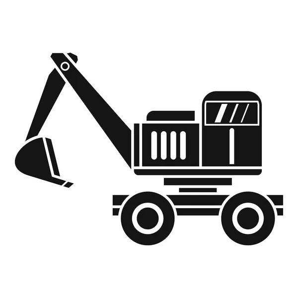 掘削機のアイコン、シンプルなスタイル — ストックベクタ