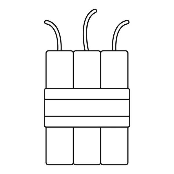 Dynamite explosieven pictogram, Kaderstijl — Stockvector