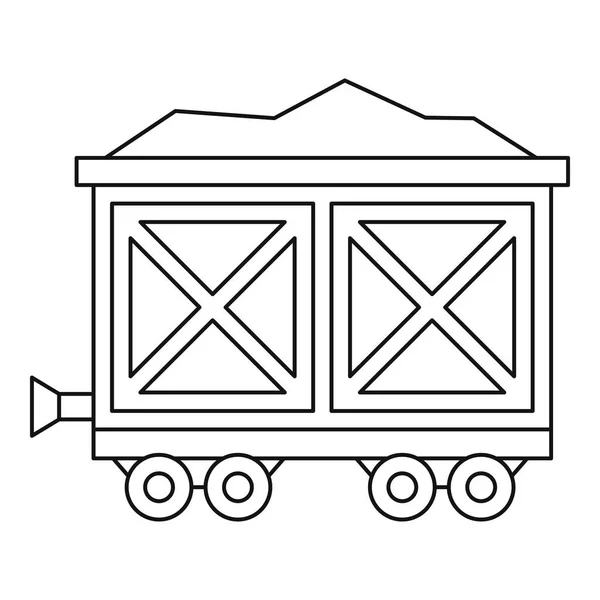 Kar op wielen met gouden pictogram, Kaderstijl — Stockvector