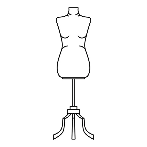 Icône de mannequin à coudre, style contour — Image vectorielle