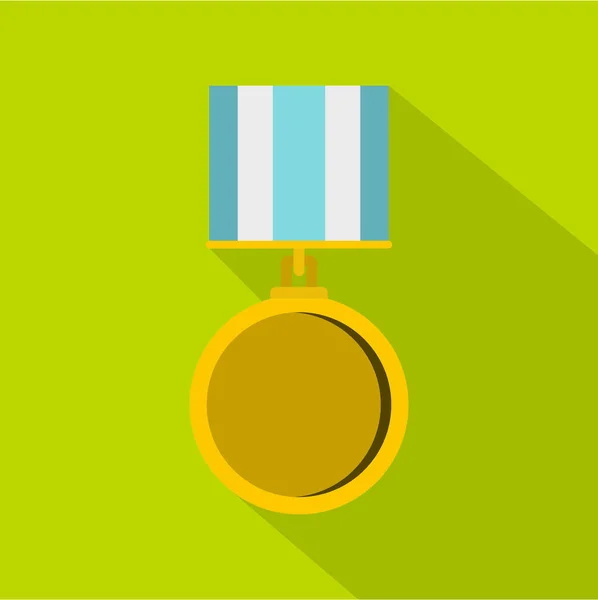 Medaljen för tjänster ikon, platt stil — Stock vektor