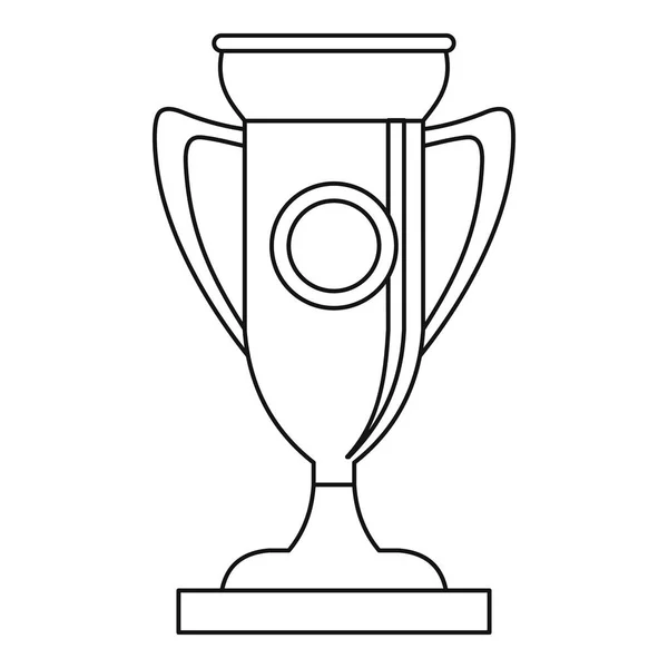 Zwycięski Puchar ikona, styl konturu — Wektor stockowy