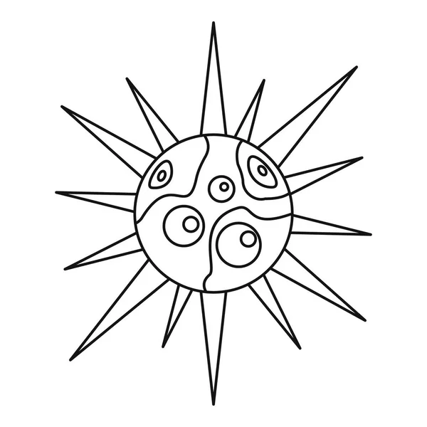 Піктограма вірусу круглих комірок, стиль контуру — стоковий вектор