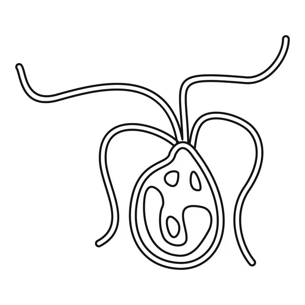 Icône cellulaire bactérienne, style contour — Image vectorielle