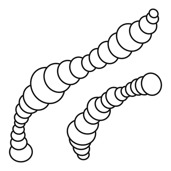 Icône de bactéries spirales, style contour — Image vectorielle