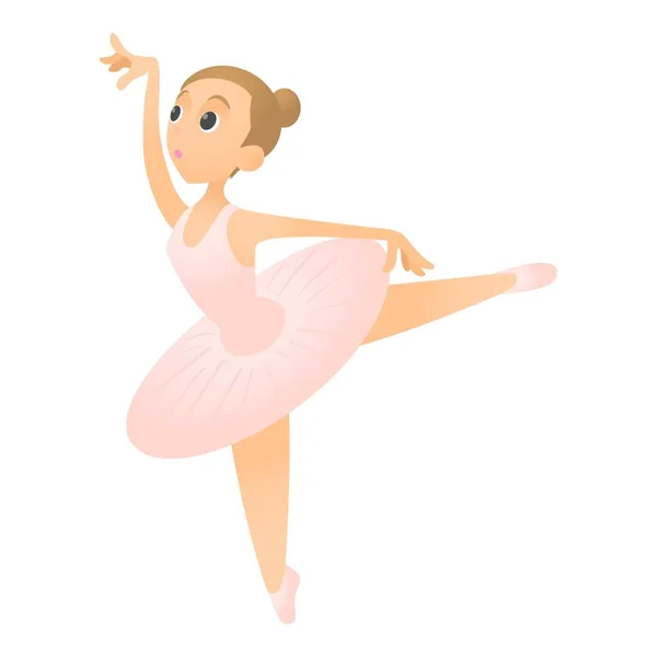 Ballerina with raised leg icon, flat style — Stock Vector