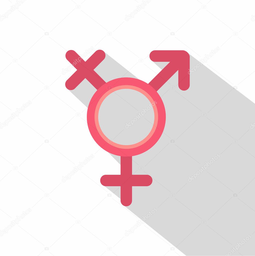 Transgender sign icon, flat style