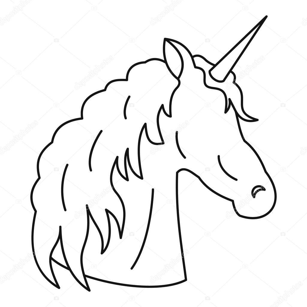 Icono de unicornio, estilo de contorno — Vector de stock © ylivdesign