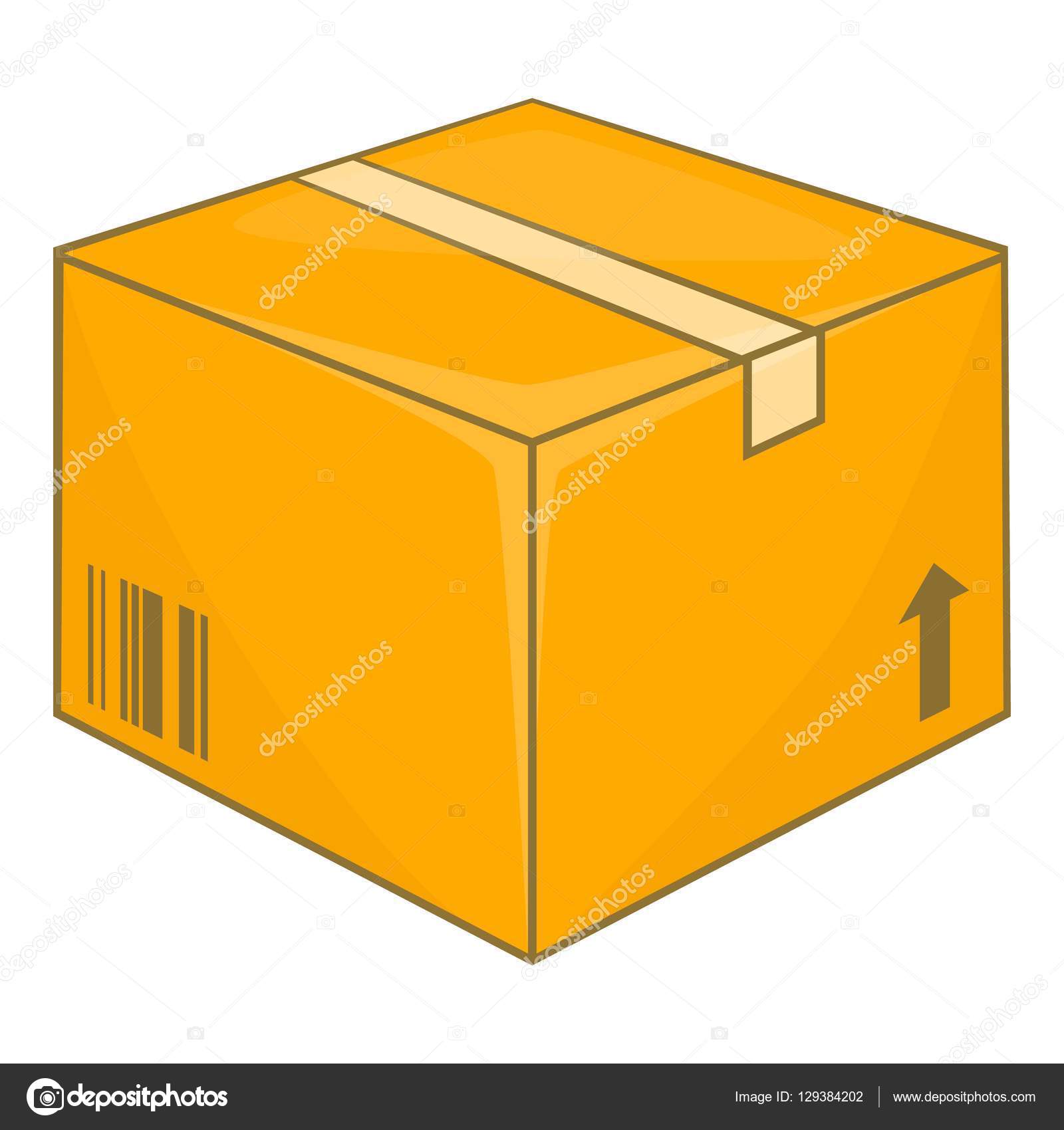 Cardboard box icon, cartoon style Stock Vector Image by ©ylivdesign  #129384202