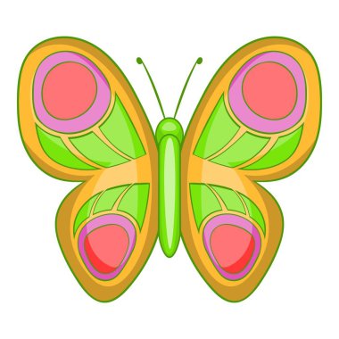 Uzun kanatları simgesi, karikatür tarzı kelebek