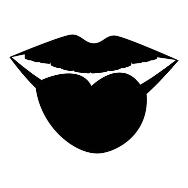 Kadın dudakları dil simgesini, basit tarzı ile