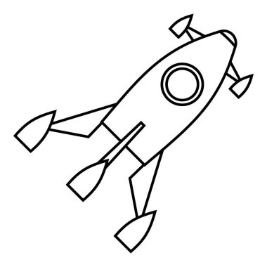Küçük roket simgesi, anahat stili