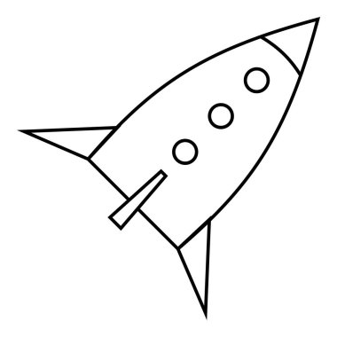 Uzay roketi sinek simgesi, anahat stili