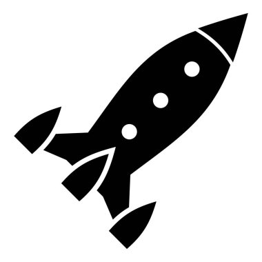 Uçak roket simgesi, basit tarzı