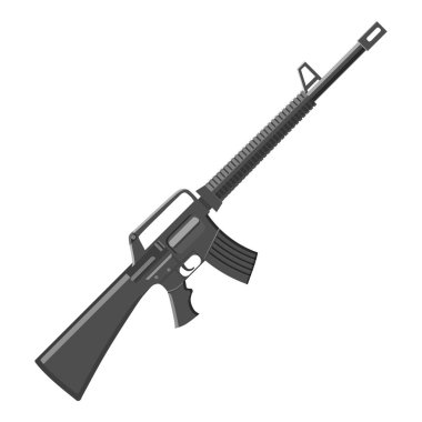 Askeri tüfek simge, gri tek renkli stil