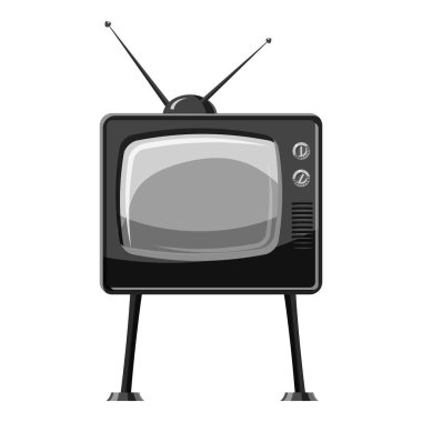 Retro Tv simgesi, gri monokrom tarzı