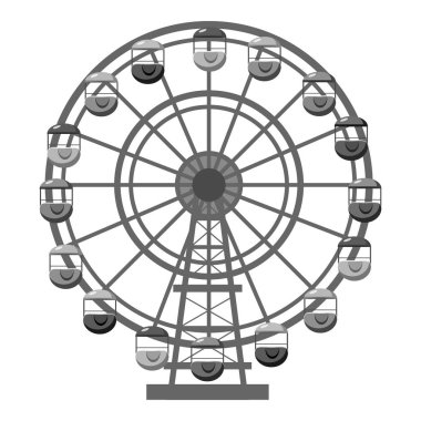 Dönme dolap simge, gri tek renkli stil