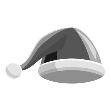 Xmas Santa şapka simge, gri tek renkli stil