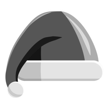 Xmas Santa şapka simge, gri tek renkli stil