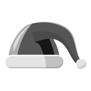 Noel şapka simge, gri tek renkli stil