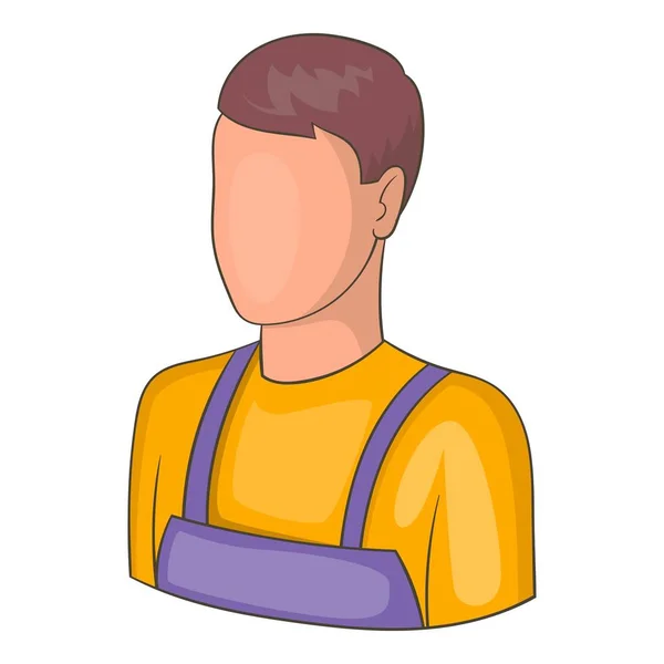 Икона работника склада, стиль мультфильма — стоковый вектор