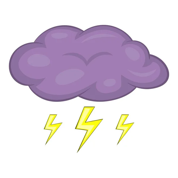 Nuvens e ícone de tempestade, estilo cartoon — Vetor de Stock