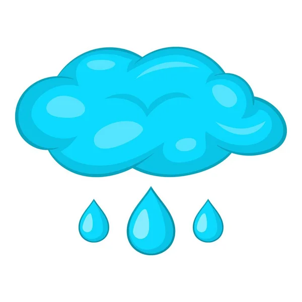Nubes e icono de la lluvia, estilo de dibujos animados — Vector de stock