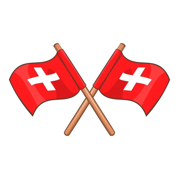 Suíça bandeiras ícone, estilo dos desenhos animados — Vetor de Stock
