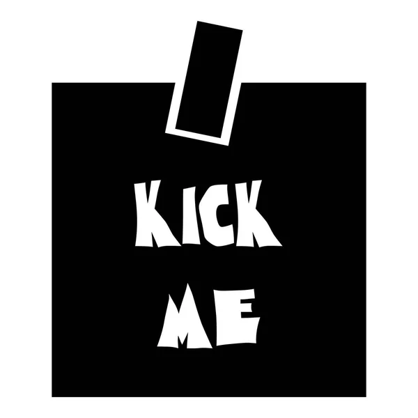 Inscriptie kick me pictogram, eenvoudige stijl — Stockvector