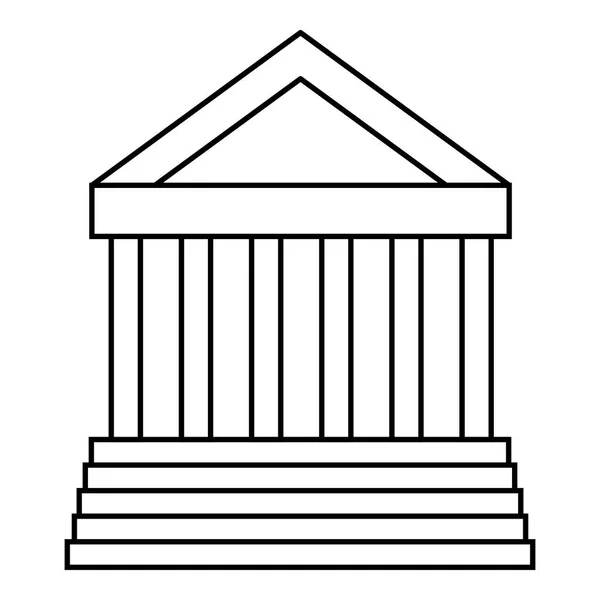 Icono de la columnata, estilo del esquema — Archivo Imágenes Vectoriales