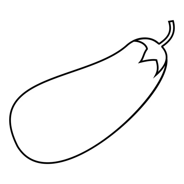 Icône aubergine, style contour — Image vectorielle