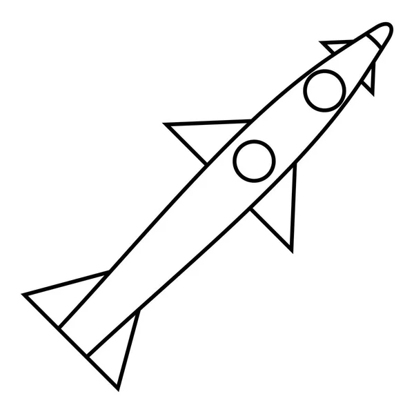 ロケットが飛んでアイコン、アウトラインのスタイル — ストックベクタ