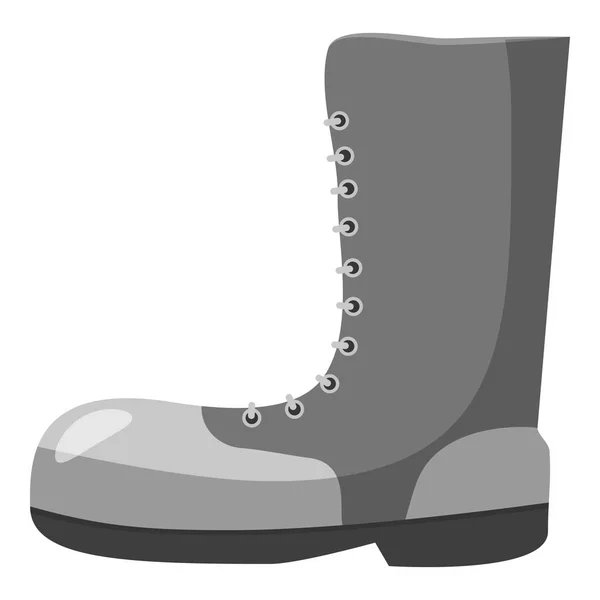 軍ブーツ アイコン、灰色のモノクロ スタイル — ストックベクタ