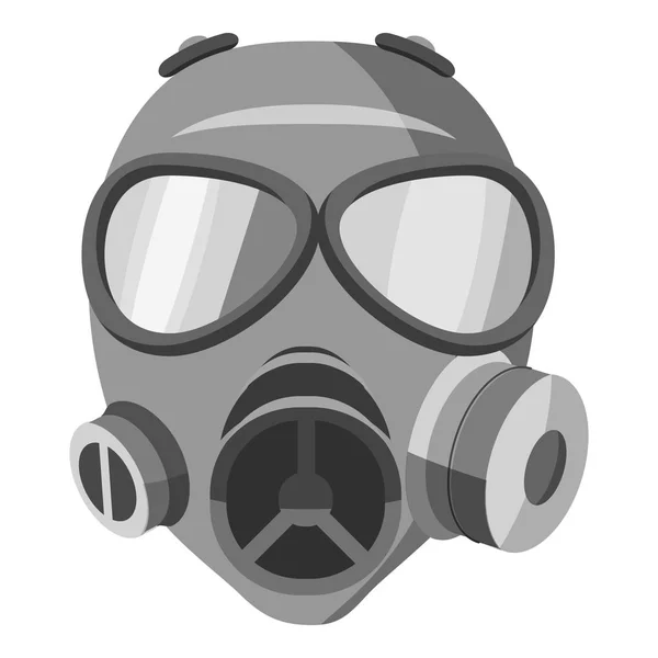 Gas mask ikon, szürke fekete-fehér stílus — Stock Vector