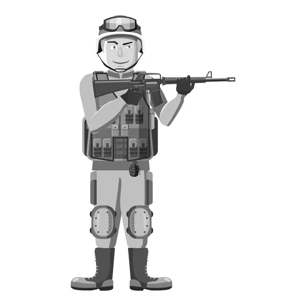 Infantryman with weapons icon — Stock Vector