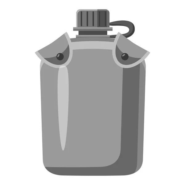 Military flask icon, gray monochrome style — Stock Vector