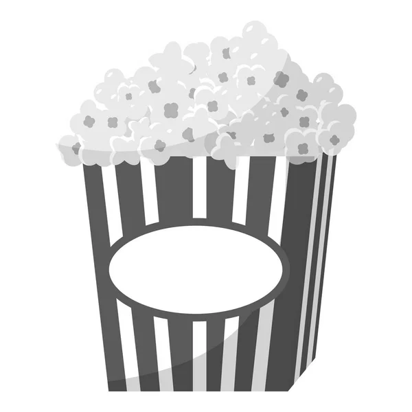 Popcorn, grijs monochroom pictogramstijl — Stockvector