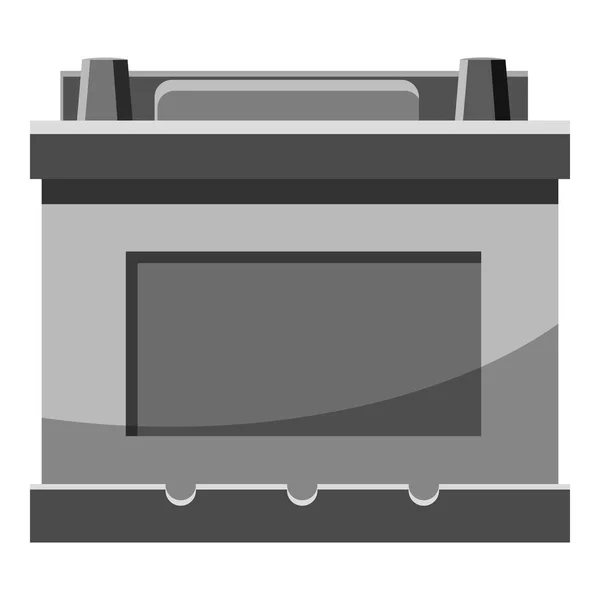 Icône de batterie de machine, style monochrome gris — Image vectorielle