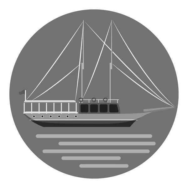 Ship icon, gray monochrome style — Stock Vector